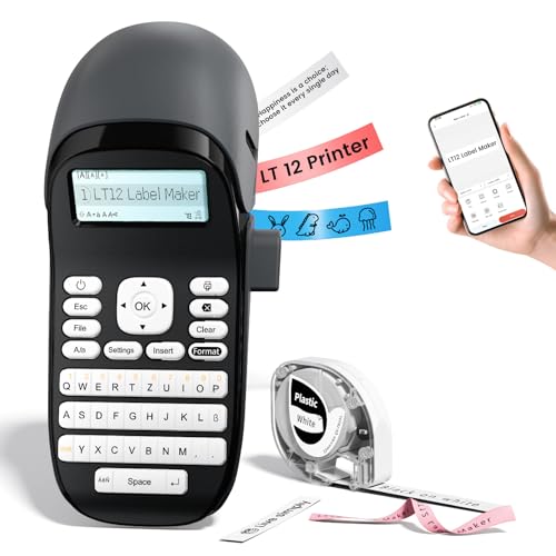 Phomemo LT12 Etikettendrucker Bluetooth Tragbarer Beschriftungsgerät Selbstklebend mit QWERTZ-Tastatur Handheld Drucker für Haushalt, Büro, Lager (203 DPI, USB-C)-Grey Phomemo LT12 Etikettendrucker Bluetooth Tragbarer Beschriftungsgerät Selbstklebend mit QWERTZ-Tastatur Handheld Drucker für Haushalt, Büro, Lager (203 DPI, USB-C)-Grey von Phomemo