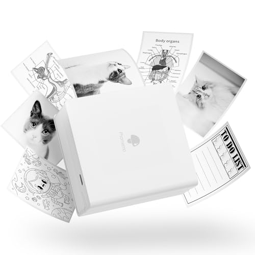Phomemo M02 Bluetooth-Drucker Thermotaschen-Drucker Sofortiger Fotodrucker Tragbarer Empfangsdrucker, kompatibel mit Android iPhone iPad, für Journal, Reisen, Kinder DIY, Weiß Phomemo M02 Bluetooth-Drucker Thermotaschen-Drucker Sofortiger Fotodrucker Tragbarer Empfangsdrucker, kompatibel mit Android iPhone iPad, für Journal, Reisen, Kinder DIY, Weiß von Phomemo