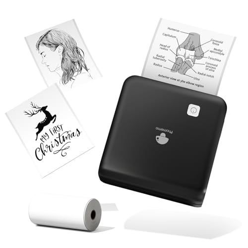 Phomemo M02 Pro 300 DPI Mini Drucker, Taschendrucker Bluetooth Fotodrucker für Smartphone, Thermodrucker kompatibel mit 15,25,50mm Papier, Ideal für Notizen, Studium, Scrapbooking, Fotos-Schwarz Phomemo M02 Pro 300 DPI Mini Drucker, Taschendrucker Bluetooth Fotodrucker für Smartphone, Thermodrucker kompatibel mit 15,25,50mm Papier, Ideal für Notizen, Studium, Scrapbooking, Fotos-Schwarz von Phomemo