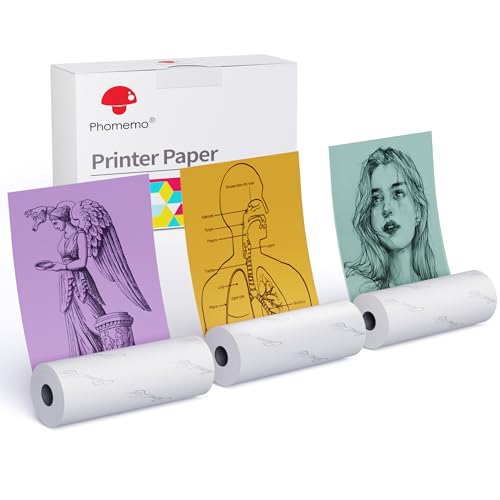 Phomemo M02 Thermopapier 3er-Set selbstklebend, grünes, lila und oranges Papier, Druckerpapier für Phomemo M02 M02S M02 Pro M03 Phomemo M02 Thermopapier 3er-Set selbstklebend, grünes, lila und oranges Papier, Druckerpapier für Phomemo M02 M02S M02 Pro M03 von Phomemo