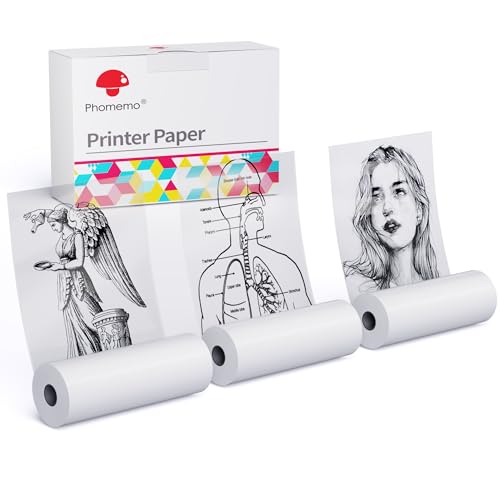 Phomemo M02 Thermopapier Transparent 3er-Set Selbstklebendes Druckerpapier für Phomemo M02 M02S M02 Pro M03 von Phomemo