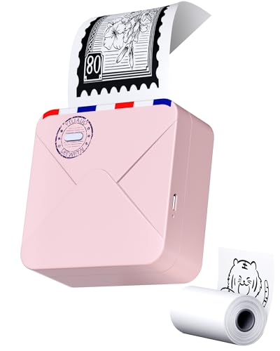 Phomemo M02S Mini Drucker für Smartphone, 300 DPI Tragbarer Thermo-Fotodrucker, Kompatibel mit 15, 25, 53 mm Papier, ideal für Studium, Scrapbooking, Fotos, Geschenke (Rosa) von Phomemo