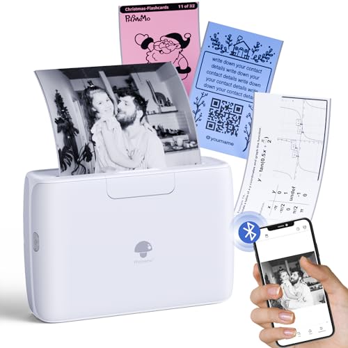 Phomemo M04S 110mm Mini Drucker Tragbarer – 300DPI Taschendrucker Bluetooth Thermodrucker für Handy, 53/80/110 mm Druckbreite, Kompatibel mit iOS & Android, für Dokumente,Etiketten,Aufkleber,Sticker von Phomemo