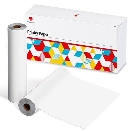 Phomemo M08F Rollen Thermopapier, A4 Thermodrucker-Papierrolle kompatibel mit dem tragbaren Drucker M08F zur Verwendung mit dem M08F-Druckerhalter (nur Papierrolle, 2 Rollen, 50 Blatt/1 Rolle) von Phomemo