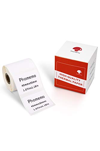Phomemo M110 Etikett Multifunktionales selbstklebendes Etikett Thermoetikettenpapier，1.57"x1.18" (40x30mm), Geeignet für Phomemo M110 M200 M120 M220 M221 Etikettendrucker, 230 Etiketten/Rolle von Phomemo