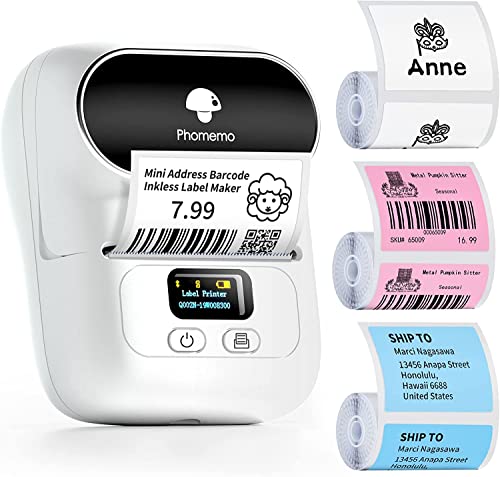 Phomemo M110 Etikettendrucker,Bluetooth Beschriftungsgerät Selbstklebend Etikettiergerät Tragbarer Labeldrucker Label Printer für Barcode Aufkleber Drucker mit 3 Rolle Etiketten, Weiß Phomemo M110 Etikettendrucker,Bluetooth Beschriftungsgerät Selbstklebend Etikettiergerät Tragbarer Labeldrucker Label Printer für Barcode Aufkleber Drucker mit 3 Rolle Etiketten, Weiß von Phomemo