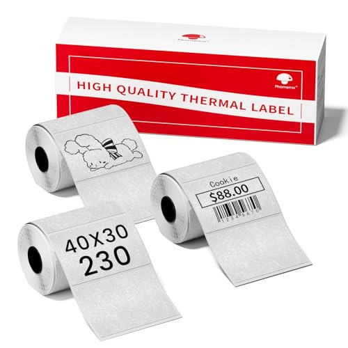 Phomemo M110 Thermal Etiketten - Silberne Glitzeretiketten Multifunktionale Selbstklebeetiketten, 40x30mm farbige Etiketten, 230 Etiketten pro Rolle, 3 Rollen Phomemo M110 Thermal Etiketten - Silberne Glitzeretiketten Multifunktionale Selbstklebeetiketten, 40x30mm farbige Etiketten, 230 Etiketten pro Rolle, 3 Rollen von Phomemo