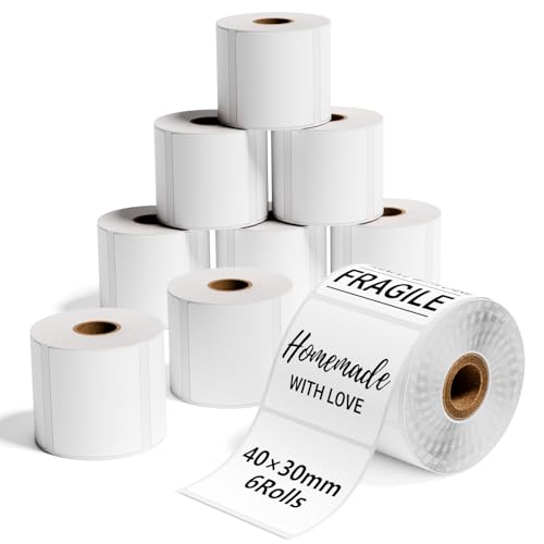 Phomemo M110 Etiketten,9 Rollen Phomemo Thermo Etikettenpapier Selbstklebende 1.57 "x1.18"(40x30mm),230/Rolle,kompatibel mit M110 M200 M120 M220 M221 M108 M102 M100 M150 M250 M260.9 Rollen Etiketten von Phomemo