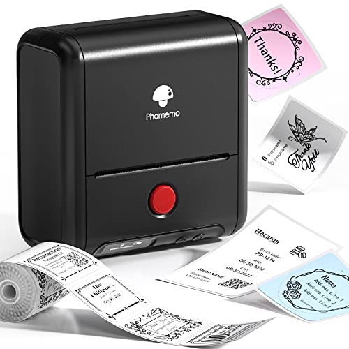 Phomemo M200 Barcode Etikettendrucker -3 Zoll Thermo Bluetooth Etikettendrucker, Tragbarer Etikettiergerät für Mobiltelefone & PC,Label drucker für Barcode,Einzelhandel,Adresse,Büro,Kleinunternehmen von Phomemo