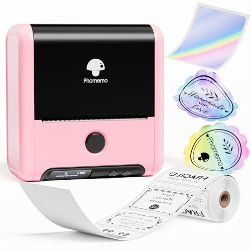 Phomemo M200 Bluetooth Etikettendrucker - Upgrade 3 Zoll Tragbarer Etikettiergerät,Barcode Labeldrucker für Einzelhandel,Büro und kleine Unternehmen,Beschriftungsgerät für Mobiltelefone & PC -Rosa von Phomemo