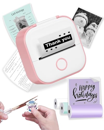 Phomemo Mini Etikettendrucker,T02 Sticker Fotodrucker für Smartphone,Handy Thermodrucker klein mit 3 Rollen Thermal Papier,203dpi Aufkleber Bluetooth Druckbuddy Drucker Schwarz und Weiß Miniprint Phomemo Mini Etikettendrucker,T02 Sticker Fotodrucker für Smartphone,Handy Thermodrucker klein mit 3 Rollen Thermal Papier,203dpi Aufkleber Bluetooth Druckbuddy Drucker Schwarz und Weiß Miniprint von Phomemo