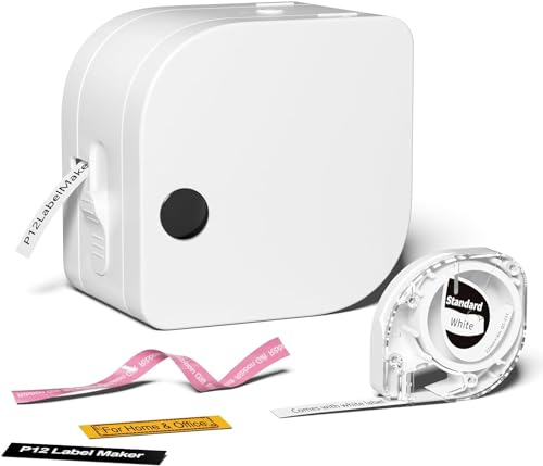 Phomemo P12 Beschriftungsgerät Bluetooth, Mini Bluetooth Etikettiergerät selbstklebend Kompatibel with iOS & Android Phone, labeldrucker für Zuhause und das Büro-Weiß Phomemo P12 Beschriftungsgerät Bluetooth, Mini Bluetooth Etikettiergerät selbstklebend Kompatibel with iOS & Android Phone, labeldrucker für Zuhause und das Büro-Weiß von Phomemo