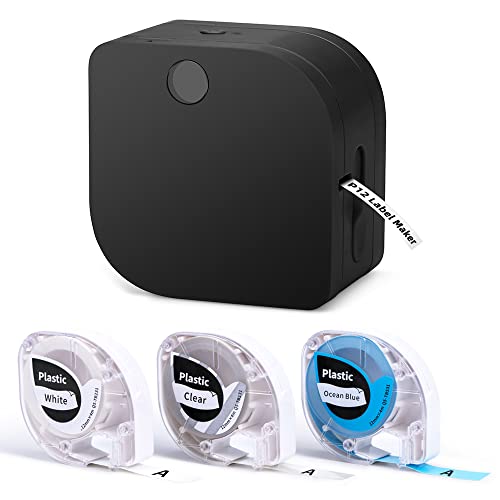 Phomemo P12 Beschriftungsgerät Set mit 3 Rollen verschiedenfarbiger Etiketten, Thermo Etikettiergerät Selbstklebend, Etikettendrucker Bluetooth für Zuhause, Büro, Labeldrucker für iOS & Android von Phomemo