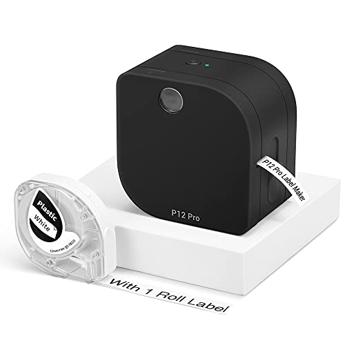 Phomemo P12 Pro Beschriftungsgerät Handgerät | Mini Bluetooth Etikettiergerät mit Etikettenband | USB aufladbares Thermo-Etikettendrucker für Zuhause & Büro | Labeldrucker für Android & iOS von Phomemo