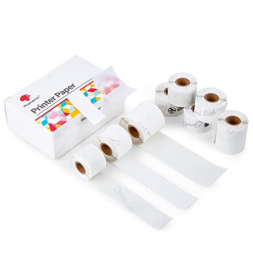 Phomemo-Papier-Kompatibel mit M02S/M02Pro Mini Thermodrucker, weißes Band (15mm*3.5m, 3 Rolls), klares Band (15mm*3.5m, 3 Rolls), halbtransparentes Band (25mm*2.5m, 2 Rolls) von Phomemo