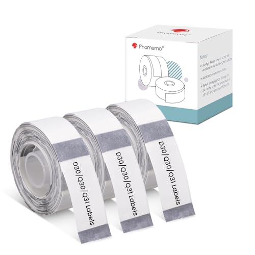 Phomemo Q31/Q30 Etiketten Transparent 14x30mm für Phomemo Q31/Q30S, Kompatibel mit Pokelabel Q30 & Colorwing Q30, Thermo-Etikettenrolle für Q31/Q30/Q30S/Q32 Bluetooth Portable Label Printer von Phomemo