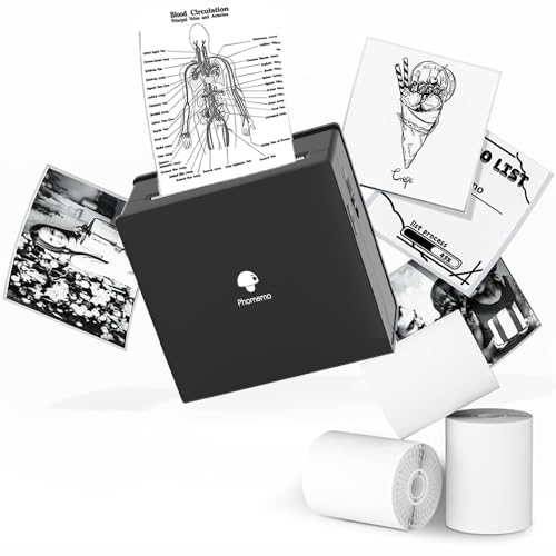 Phomemo Tragbarer Fotodrucker M02 Set 3 Papierrollen enthalten - Taschen-Thermodrucker Kleiner Bluetooth-Belegdrucker, kompatibel mit Android iPhone iPad für DIY-Kinder Study Journal, Schwarz Phomemo Tragbarer Fotodrucker M02 Set 3 Papierrollen enthalten - Taschen-Thermodrucker Kleiner Bluetooth-Belegdrucker, kompatibel mit Android iPhone iPad für DIY-Kinder Study Journal, Schwarz von Phomemo