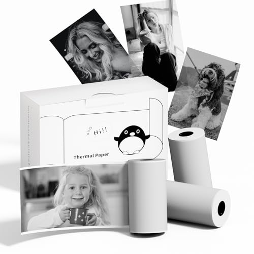 Phomemo Druckpapier - Selbstklebende Mini Thermosticker für Tagebücher, Fotos, Memos, Notizen, Kompatibel mit T02/M02X/M02L Tragbare Fotodrucker, Klar, 3 Rollen Phomemo Druckpapier - Selbstklebende Mini Thermosticker für Tagebücher, Fotos, Memos, Notizen, Kompatibel mit T02/M02X/M02L Tragbare Fotodrucker, Klar, 3 Rollen von Phomemo