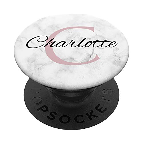 Charlotte Rose Pink Glamour Monogramm C Initiale für Mädchen PopSockets mit austauschbarem PopGrip von Phone 4 U Designs