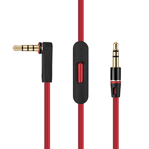 Phone Star Audio Verlängerungskabel Ersatzkabel für Dr. DRE Beats Kopfhörer mit Lautstärkeregler, Mikrofon und Anrufannahme in rot - 3,5 mm AUX Stereo von Phone Star