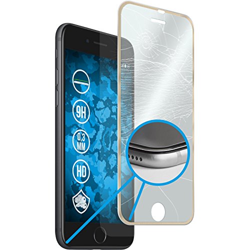 PhoneNatic 1er-Pack Glas-Folie klar Full-Screen mit Metallrahmen in Gold kompatibel mit Apple iPhone 7 Plus / 8 Plus - Schutzglas für iPhone 7 Plus / 8 Plus von PhoneNatic