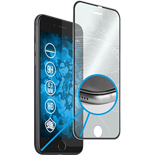 PhoneNatic 1er-Pack Glas-Folie klar Full-Screen mit Metallrahmen in schwarz kompatibel mit Apple iPhone 7 Plus / 8 Plus - Schutzglas für iPhone 7 Plus / 8 Plus von PhoneNatic