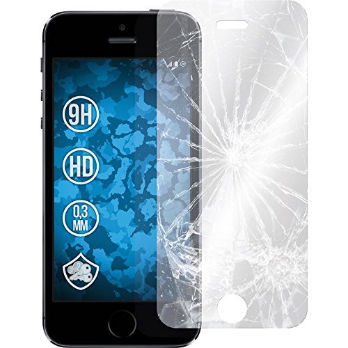 PhoneNatic 1er-Pack Glas-Folie klar kompatibel mit Apple iPhone 5 / 5s / SE - Schutzglas für iPhone 5 / 5s / SE von PhoneNatic