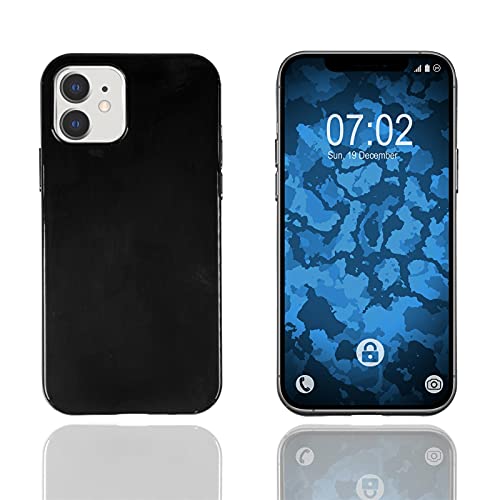 PhoneNatic Case kompatibel mit Apple iPhone 12 Mini - schwarz Silikon Hülle transparent Cover von PhoneNatic