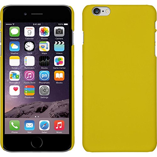 PhoneNatic Case kompatibel mit Apple iPhone 6 Plus / 6s Plus - Hülle gelb gummiert Hard-case + 2 Schutzfolien von PhoneNatic