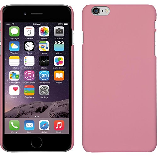 PhoneNatic Case kompatibel mit Apple iPhone 6 Plus / 6s Plus - Hülle rosa gummiert Hard-case + 2 Schutzfolien von PhoneNatic