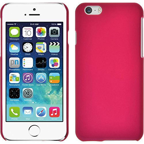 PhoneNatic Case kompatibel mit Apple iPhone 6s / 6 - Hülle pink gummiert Hard-case + 2 Schutzfolien von PhoneNatic