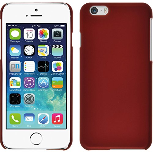 PhoneNatic Case kompatibel mit Apple iPhone 6s / 6 - Hülle rot gummiert Hard-case + 2 Schutzfolien von PhoneNatic