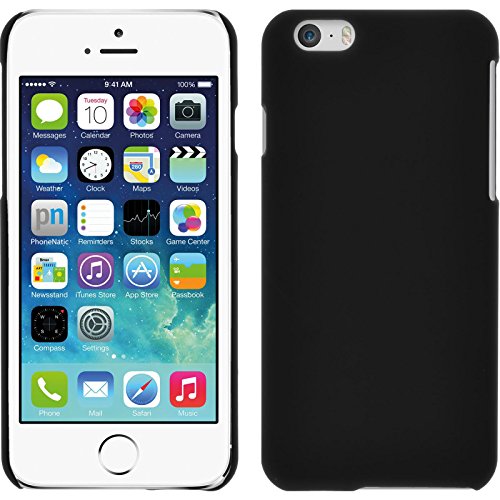 PhoneNatic Case kompatibel mit Apple iPhone 6s / 6 - Hülle schwarz gummiert Hard-case + 2 Schutzfolien von PhoneNatic