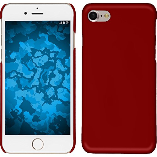 PhoneNatic Case kompatibel mit Apple iPhone 7/8 / SE 2020 - Hülle rot gummiert Hard-case + 2 Schutzfolien von PhoneNatic