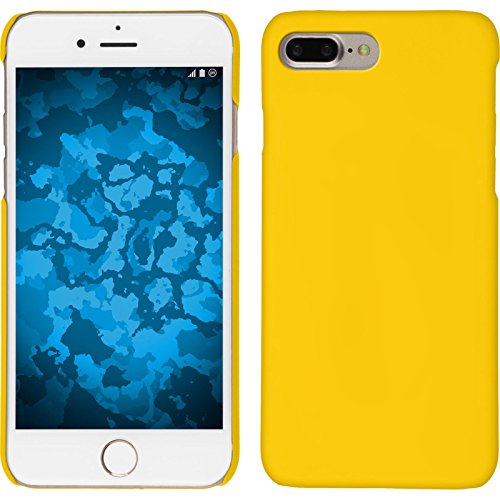 PhoneNatic Case kompatibel mit Apple iPhone 7 Plus / 8 Plus - Hülle gelb gummiert Hard-case + 2 Schutzfolien von PhoneNatic