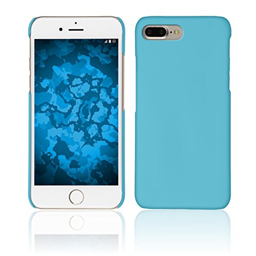 PhoneNatic Case kompatibel mit Apple iPhone 7 Plus / 8 Plus - Hülle hellblau gummiert Hard-case + 2 Schutzfolien von PhoneNatic