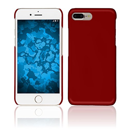 PhoneNatic Case kompatibel mit Apple iPhone 7 Plus / 8 Plus - Hülle rot gummiert Hard-case + 2 Schutzfolien von PhoneNatic