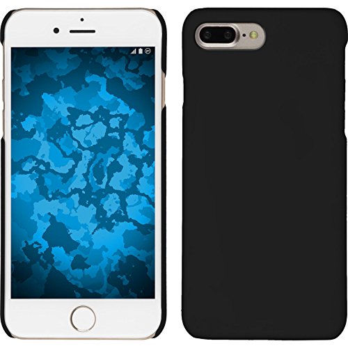 PhoneNatic Case kompatibel mit Apple iPhone 7 Plus / 8 Plus - Hülle schwarz gummiert Hard-case + 2 Schutzfolien von PhoneNatic