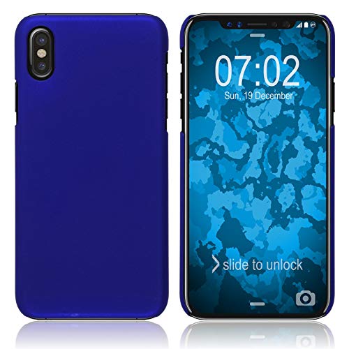 PhoneNatic Case kompatibel mit Apple iPhone XS Max - Hülle blau gummiert Hard-case Cover von PhoneNatic
