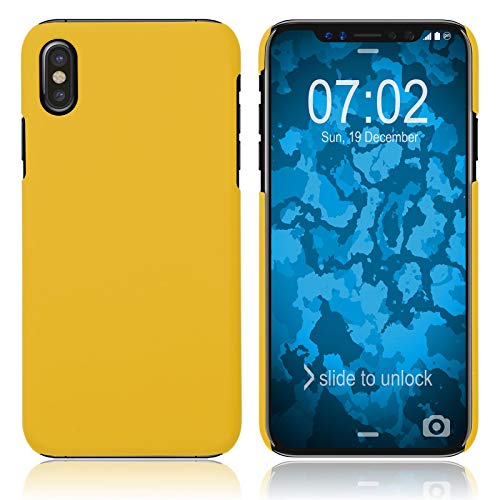 PhoneNatic Case kompatibel mit Apple iPhone XS Max - Hülle gelb gummiert Hard-case Cover von PhoneNatic