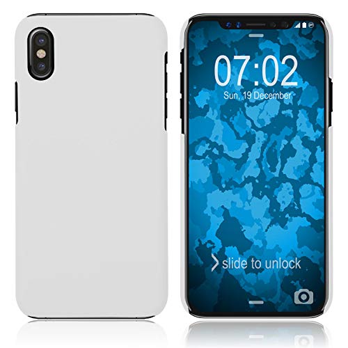 PhoneNatic Case kompatibel mit Apple iPhone XS Max - Hülle weiß gummiert Hard-case Cover von PhoneNatic