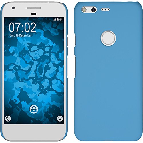 PhoneNatic Case kompatibel mit Google Pixel - Hülle hellblau gummiert Hard-case + 2 Schutzfolien von PhoneNatic