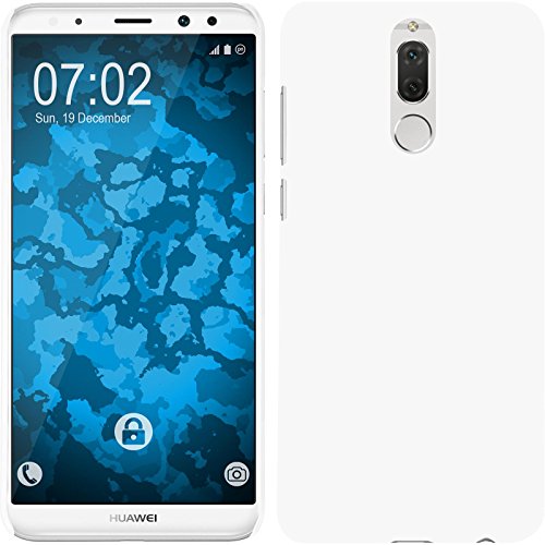 PhoneNatic Case kompatibel mit Huawei Mate 10 Lite - Hülle weiß gummiert Hard-case Cover von PhoneNatic