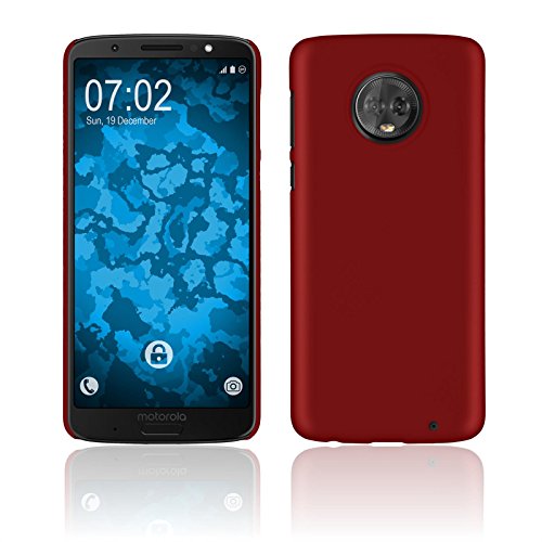 PhoneNatic Case kompatibel mit Lenovo Moto G6 Plus - Hülle rot gummiert Hard-case Cover von PhoneNatic