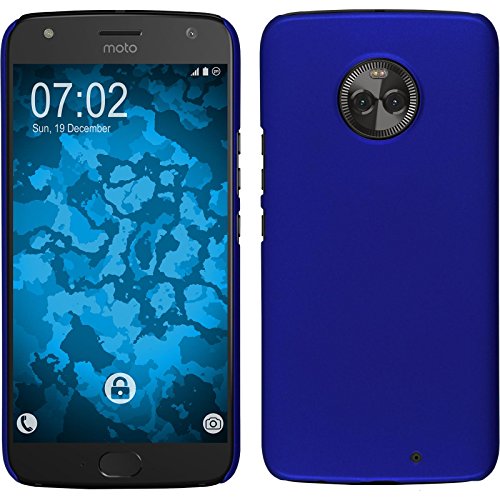 PhoneNatic Case kompatibel mit Lenovo Moto X4 - Hülle blau gummiert Hard-case Cover von PhoneNatic
