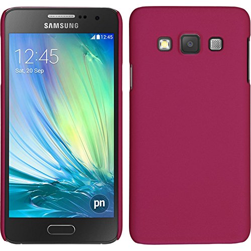 PhoneNatic Case kompatibel mit Samsung Galaxy A3 (A300) - Hülle pink gummiert Hard-case + 2 Schutzfolien von PhoneNatic