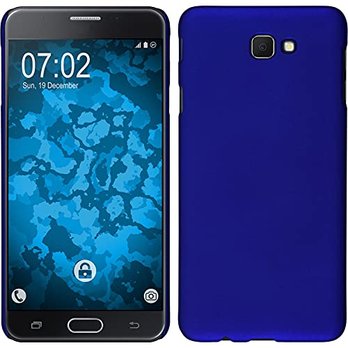 PhoneNatic Case kompatibel mit Samsung Galaxy J7 Prime - Hülle blau gummiert Hard-case + 2 Schutzfolien von PhoneNatic