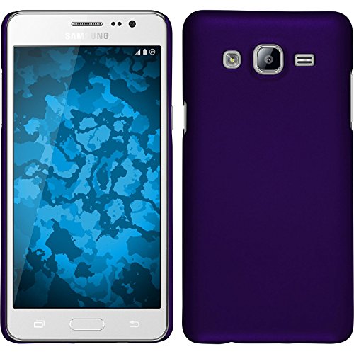 PhoneNatic Case kompatibel mit Samsung Galaxy On5 - Hülle lila gummiert Hard-case + 2 Schutzfolien von PhoneNatic