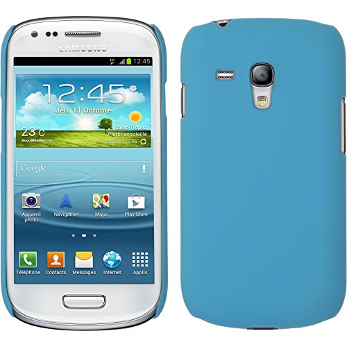 PhoneNatic Case kompatibel mit Samsung Galaxy S3 Mini - Hülle hellblau gummiert Hard-case Cover von PhoneNatic