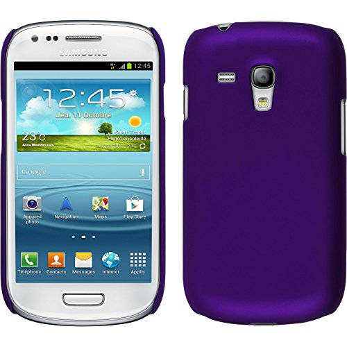 PhoneNatic Case kompatibel mit Samsung Galaxy S3 Mini - Hülle lila gummiert Hard-case Cover von PhoneNatic